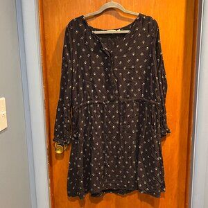 Fat Face United Kingdom Black Floral Tunic Dress - Size UK 18 / US 14